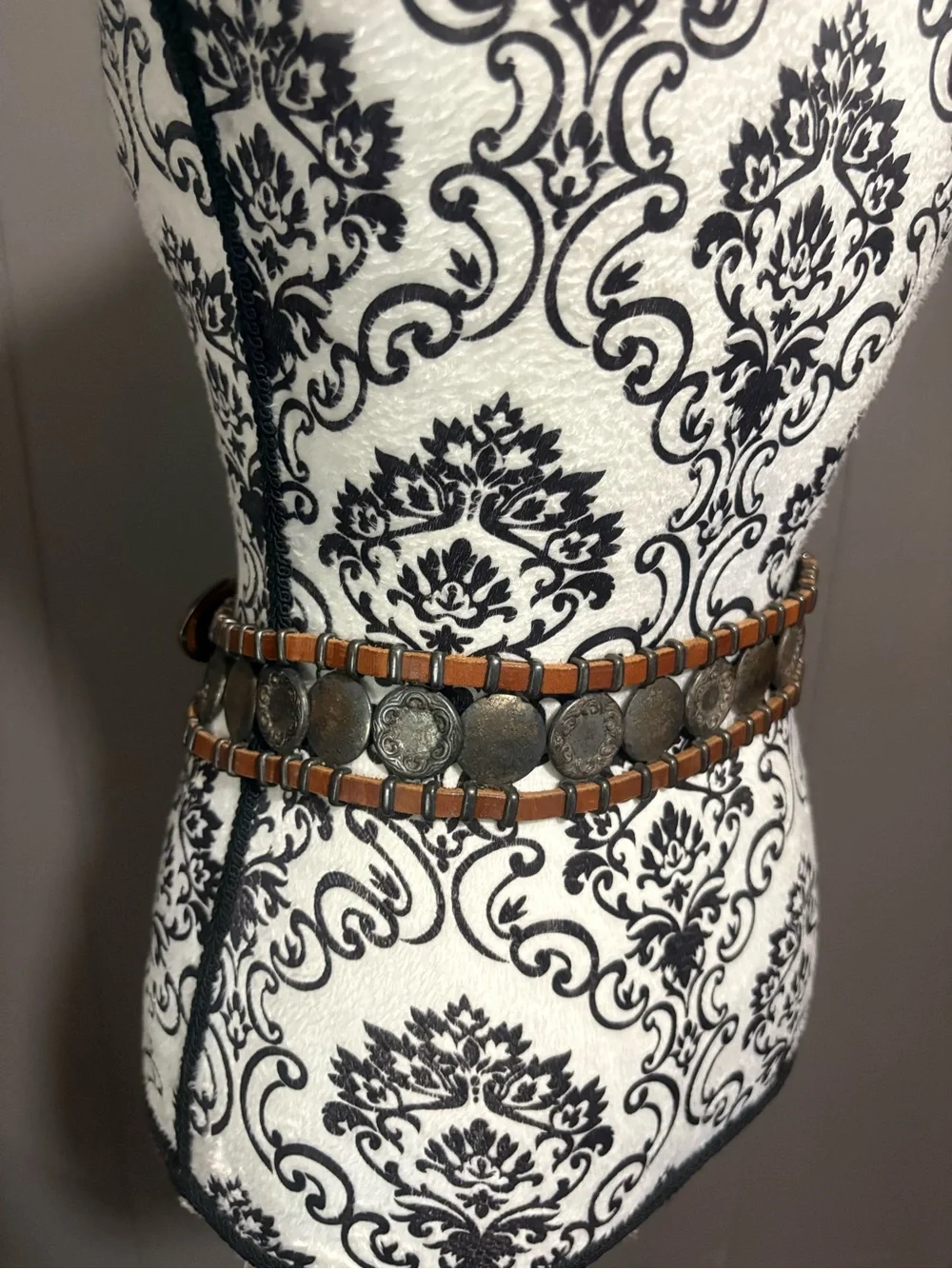 Vintage Western Leather Concho Belt